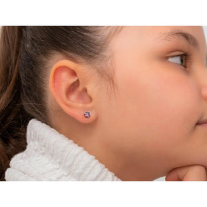 Personalized 925 Sterling Silver Birthstone Stud Earrings for Kids and Babies.