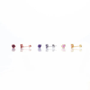 Personalized 925 Sterling Silver Birthstone Stud Earrings for Kids and Babies.