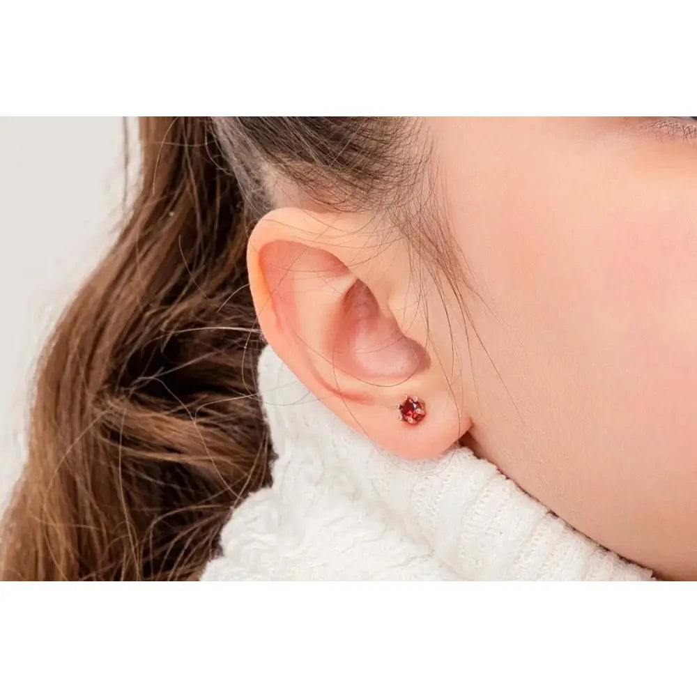 Personalized 925 Sterling Silver Birthstone Stud Earrings for Kids and Babies.