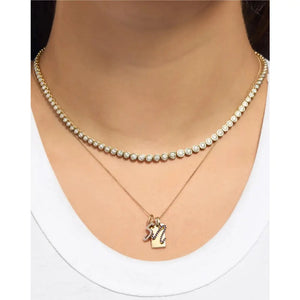 Personalized Gemstone Initial Pendant - Customizable Elegance.