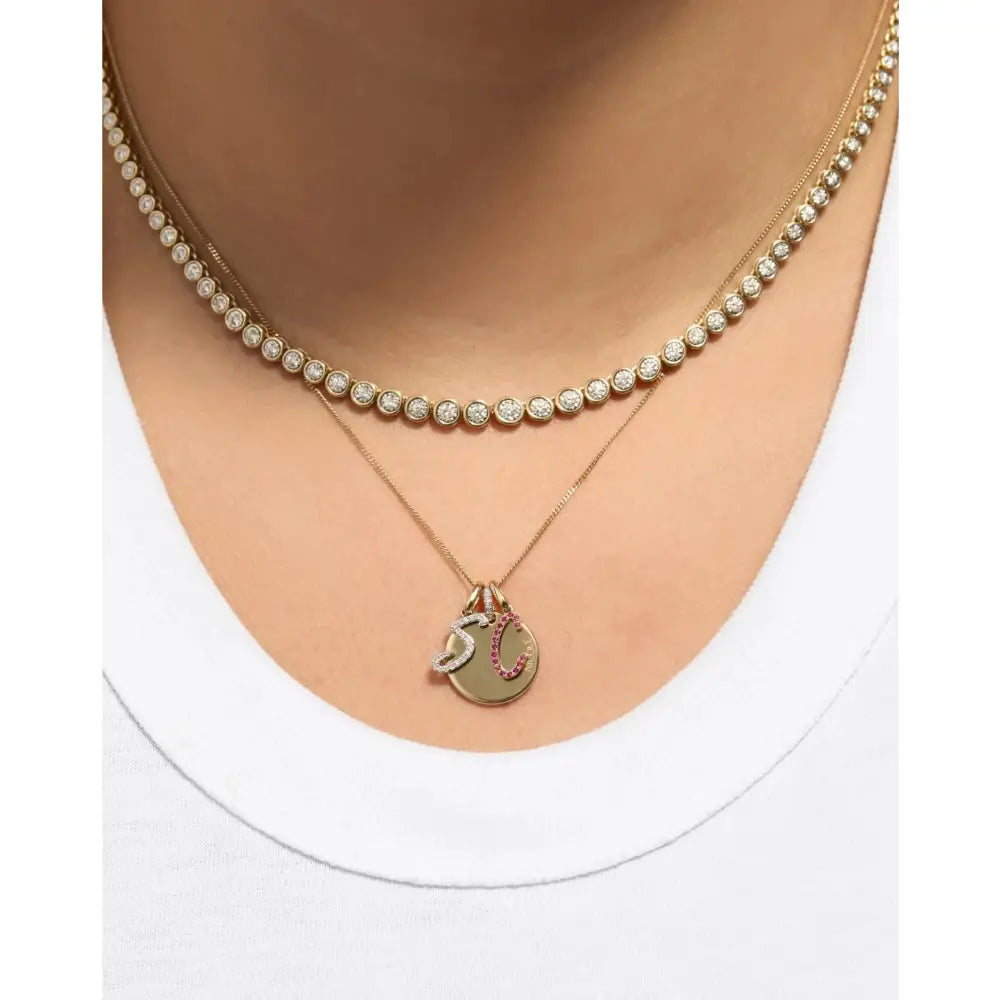 Personalized Gemstone Initial Pendant - Customizable Elegance.