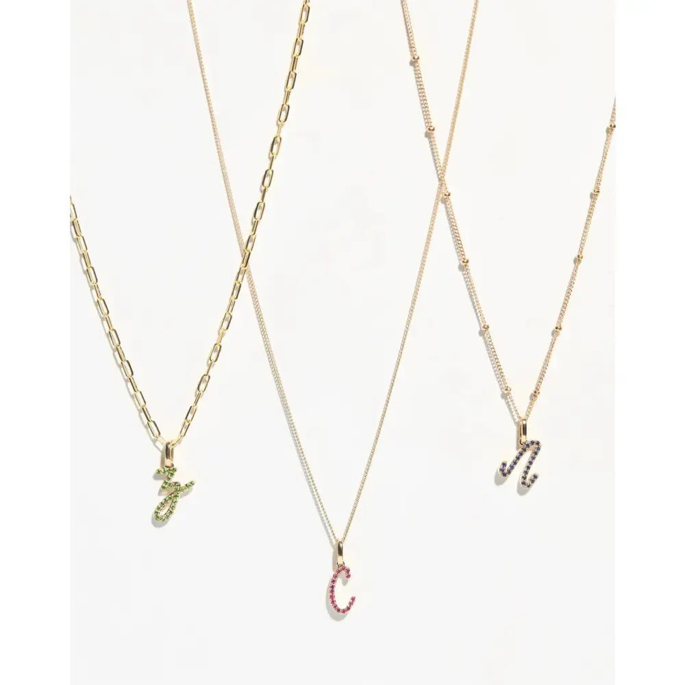 Personalized Gemstone Initial Pendant - Customizable Elegance.