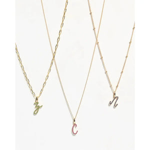 Personalized Gemstone Initial Pendant - Customizable Elegance.