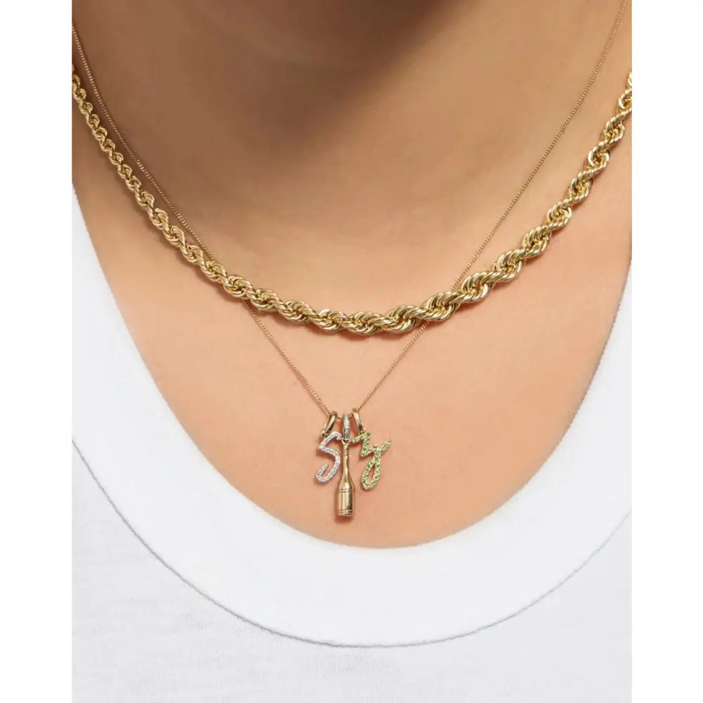 Personalized Gemstone Initial Pendant - Customizable Elegance.