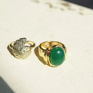 Polly Chunky Gemstone Ring 18Ct Gold Plate