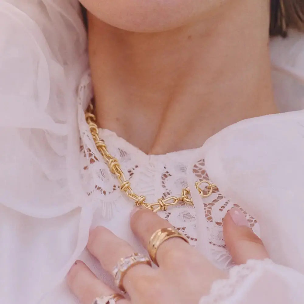 Polly Knot Chain Necklace 18Ct Gold Plate