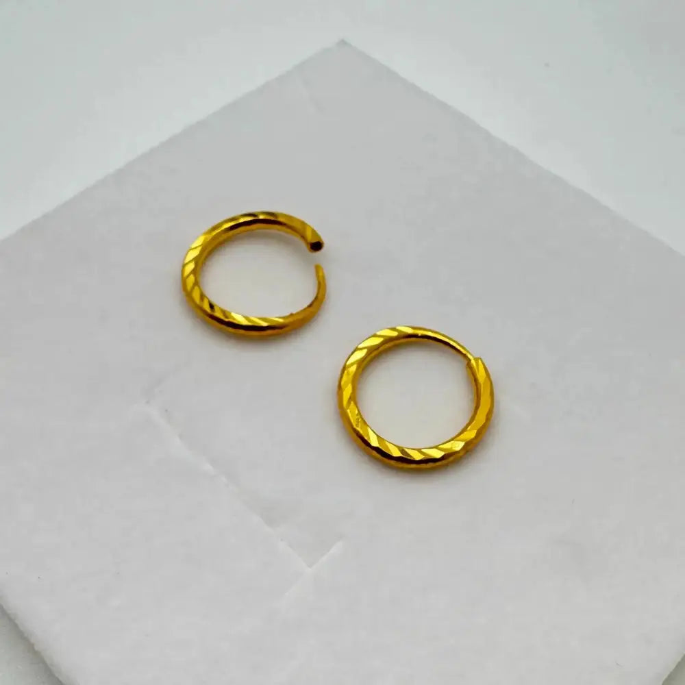 Pure Gold Hoops 2.3 Grams, 24K Solid Gold Earrings for Women, 15MM Hoops for Her, Genuine 999.9 Yellow Gold