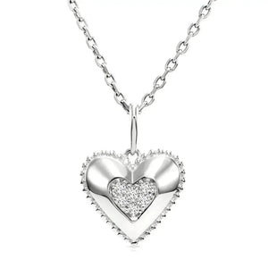 Radiant 14K White Gold Lab Diamond Heart Pendant Necklace - 0.15 Carats of Elegance.