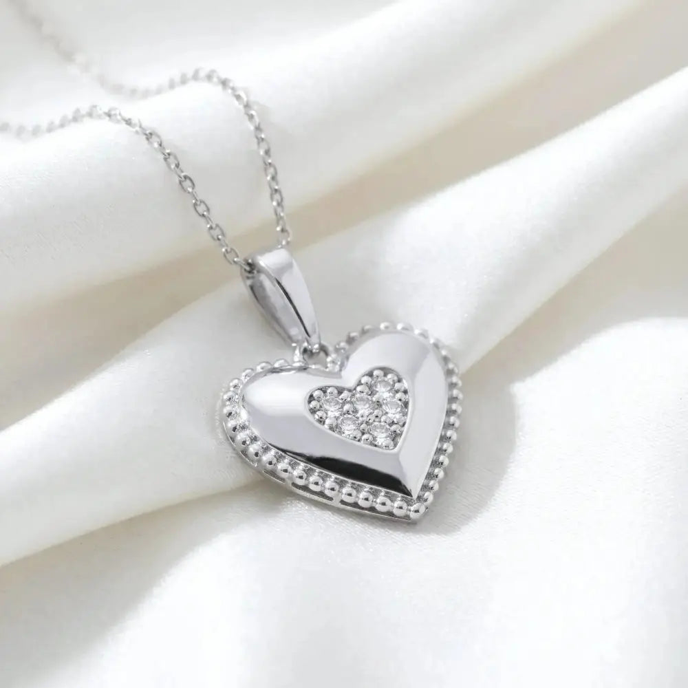 Radiant 14K White Gold Lab Diamond Heart Pendant Necklace - 0.15 Carats of Elegance.