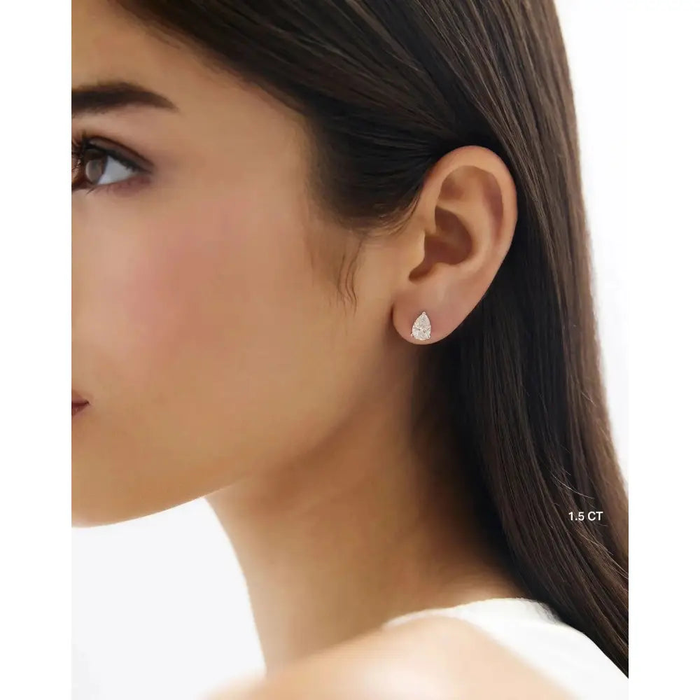 Radiant Pear Lab Diamond Studs.