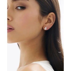 Radiant Pear Lab Diamond Studs.