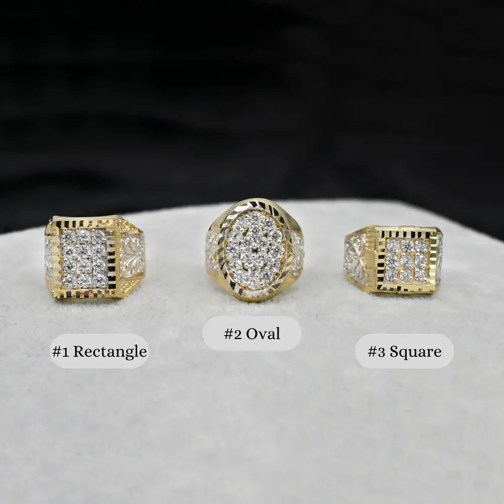 Real 10K Solid Gold Men'S Ring CZ Stone Real Solid 10K Yellow Gold Large Men'S Ring | All Sizes | 10K Solid round Gold Ring