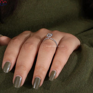 Real Oval Lab Grown Diamond Engagement Ring Oval Lab Diamond Anniversary Ring Oval Brilliant Lab Diamond Ring Oval Proposal Ring for Her