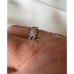 Round Cut Created Diamond Sterling Silver Wedding Band Ring