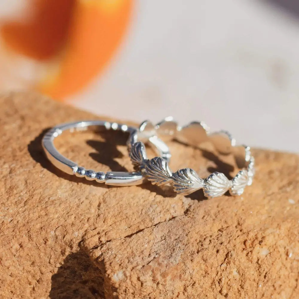 Shell Stacking Ring Sterling Silver