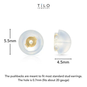 Silicone Covered 14K Solid Gold Replacement Backings for Pushback Earrings