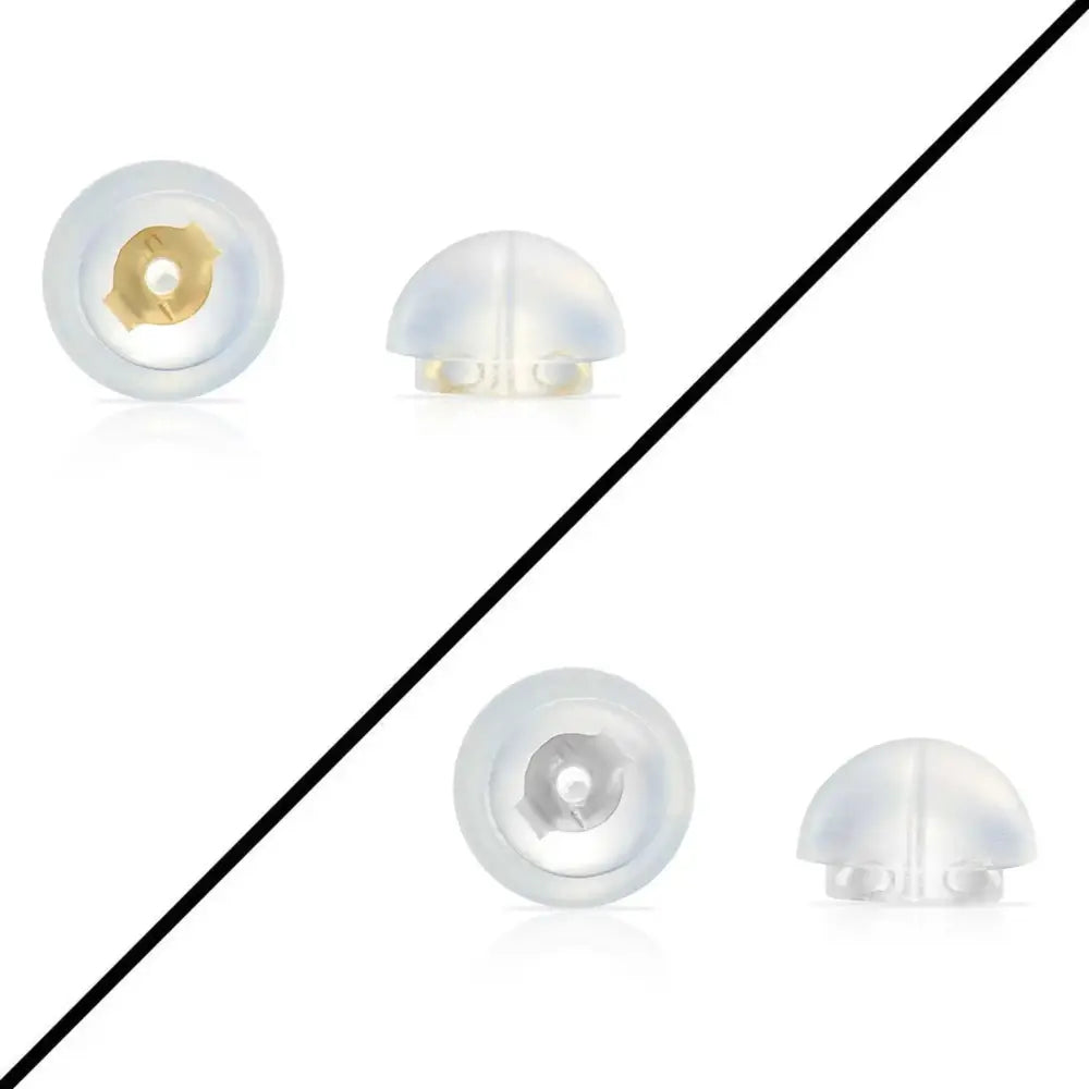 Silicone Covered 14K Solid Gold Replacement Backings for Pushback Earrings