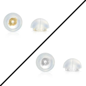 Silicone Covered 14K Solid Gold Replacement Backings for Pushback Earrings