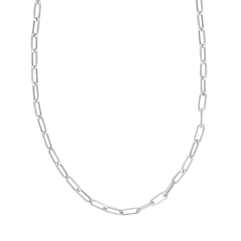 SILVER LONG LINK CHAIN NECKLACE