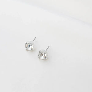 Silver Swarovski Crystal Stud Earrings - 8Mm Elegant Sparkle