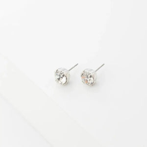 Silver Swarovski Crystal Stud Earrings - 8Mm Elegant Sparkle