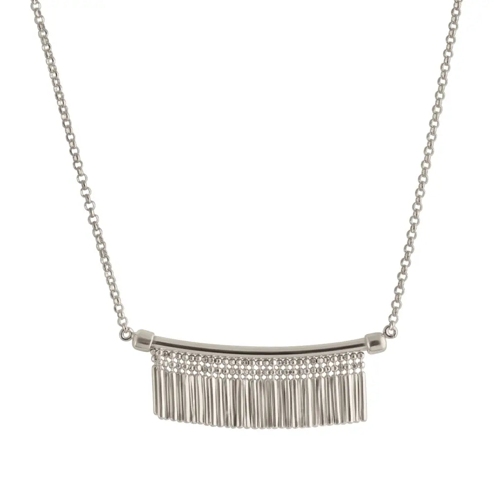 SILVER TASSEL CHARM NECKLACE