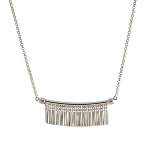 SILVER TASSEL CHARM NECKLACE