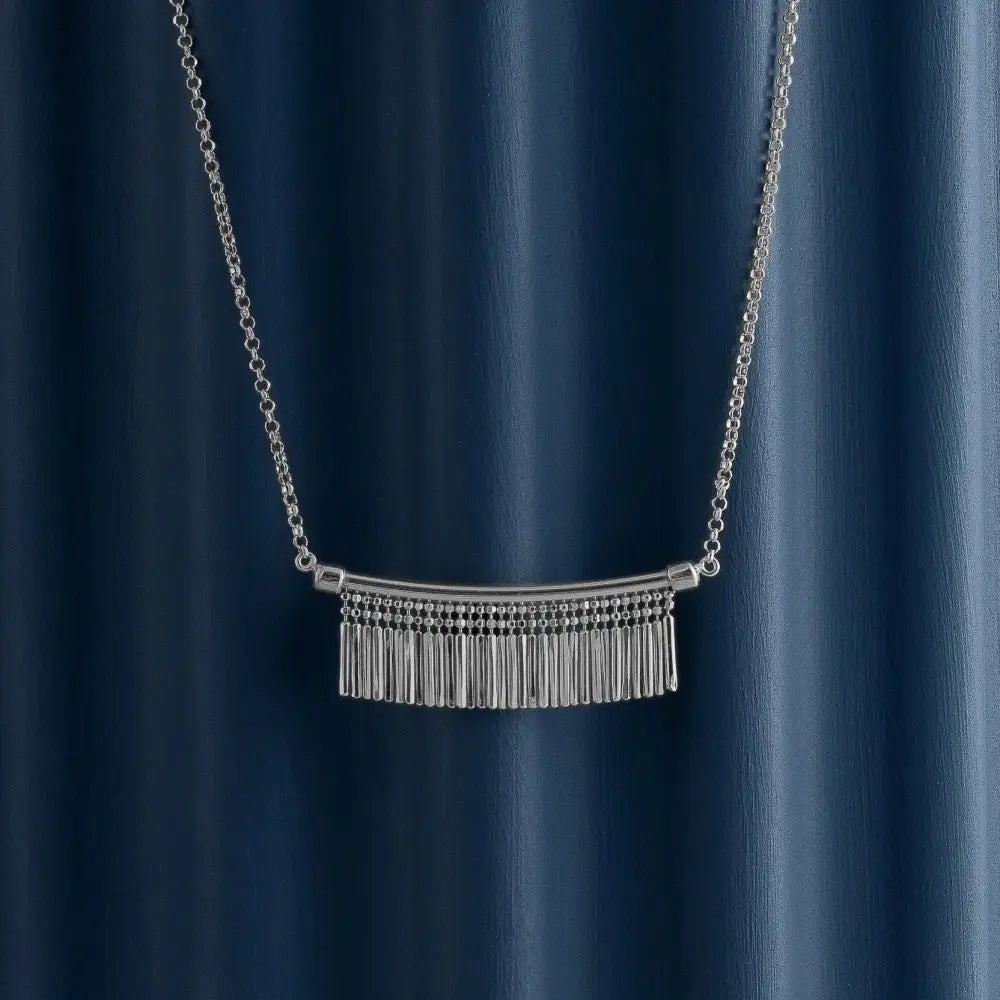 SILVER TASSEL CHARM NECKLACE