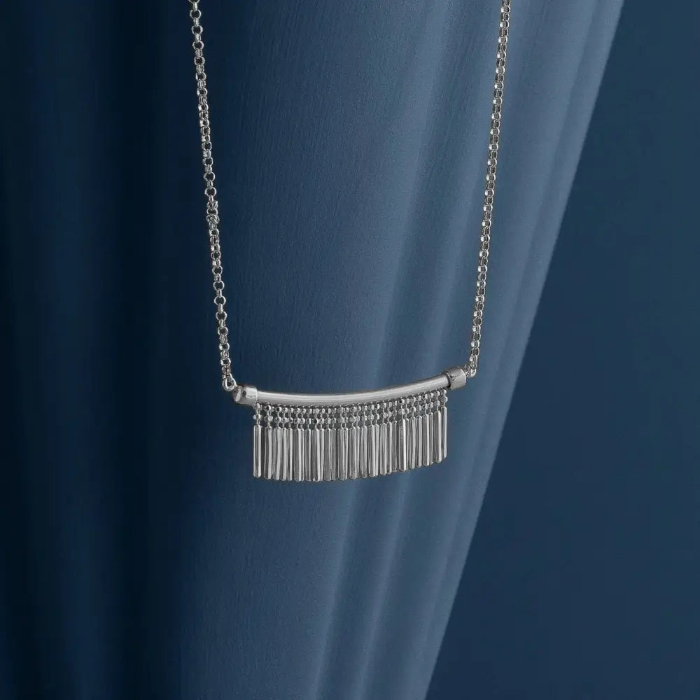 SILVER TASSEL CHARM NECKLACE