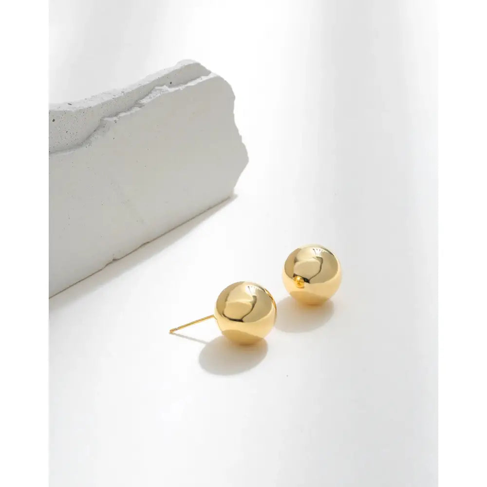 Simple Single Golden BALL Stud Earring
