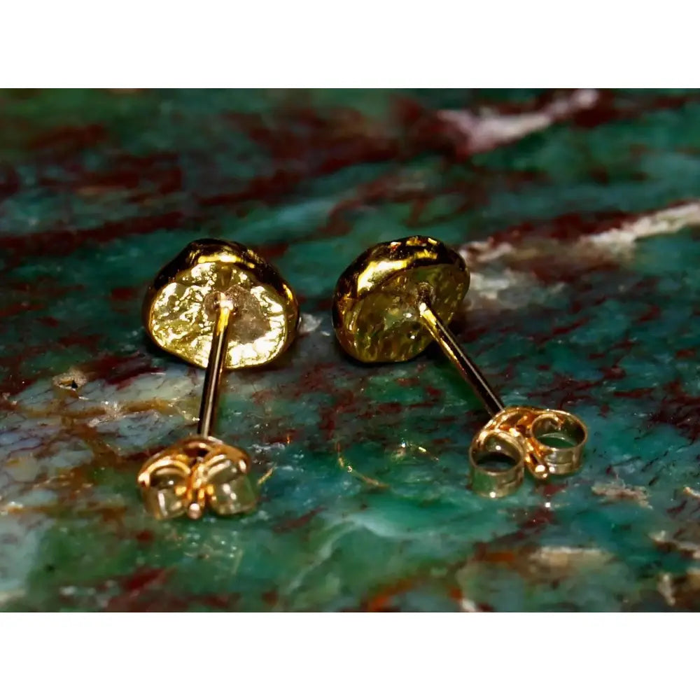 Sleek 24K Gold 5mm Minimalist Parallel Line Stud Earrings - Timeless Solid Gold Design.