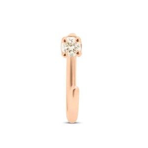 Small Diamond Claw Earring - 14K Solid Gold Huggie Hoop Earring