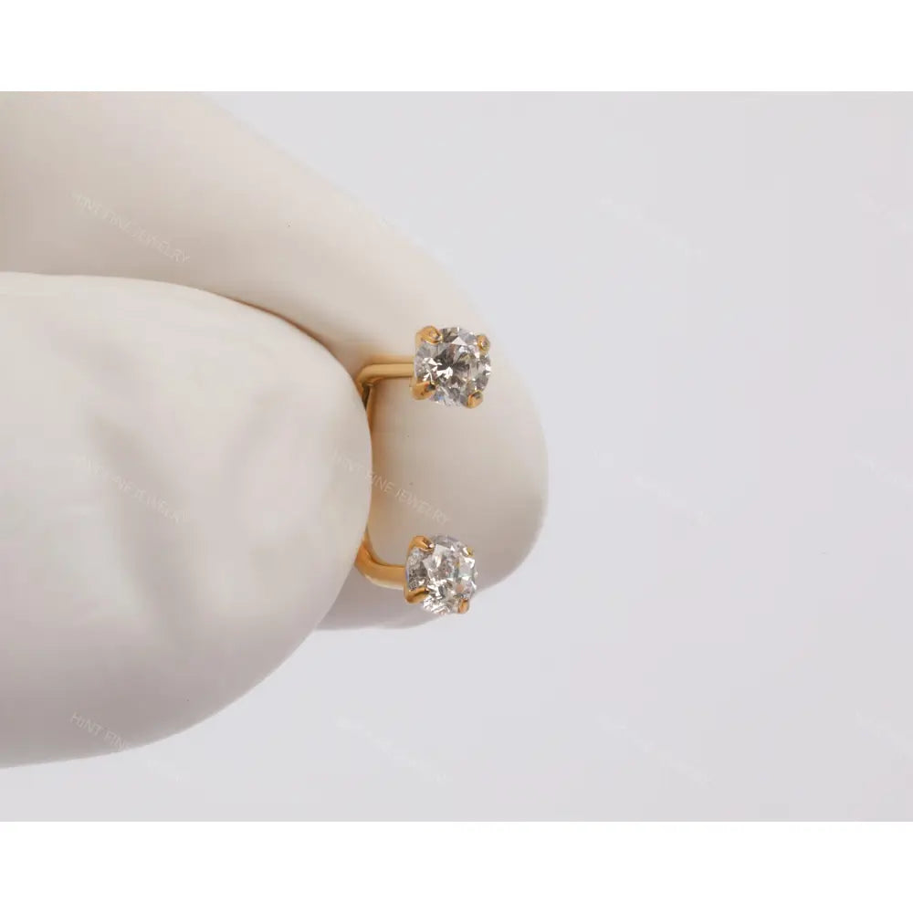 Sold as SINGLE- Waterproof 18G Titanium Flatback Front Back Earrings, Ear Jacket, Helix Stud, Tragus Stud, Daith Stud, Rook Stud