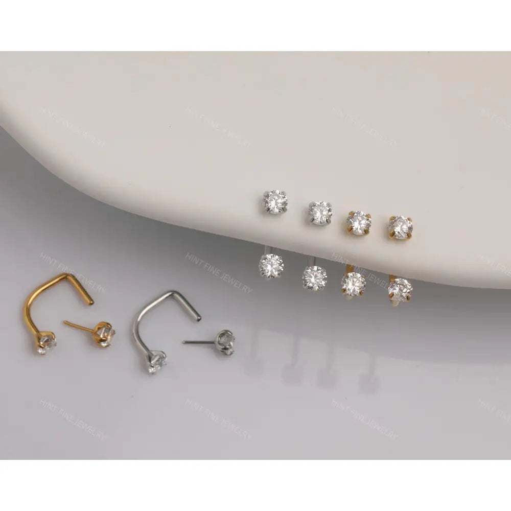 Sold as SINGLE- Waterproof 18G Titanium Flatback Front Back Earrings, Ear Jacket, Helix Stud, Tragus Stud, Daith Stud, Rook Stud