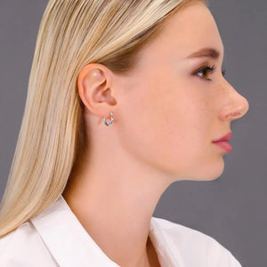Solid 14K Gold Hoop Earrings, 14 Karat White Gold round Classic Hoops, 13Mm (0.5 Inch) Small Size Hoops, Made by TILO Jewelry
