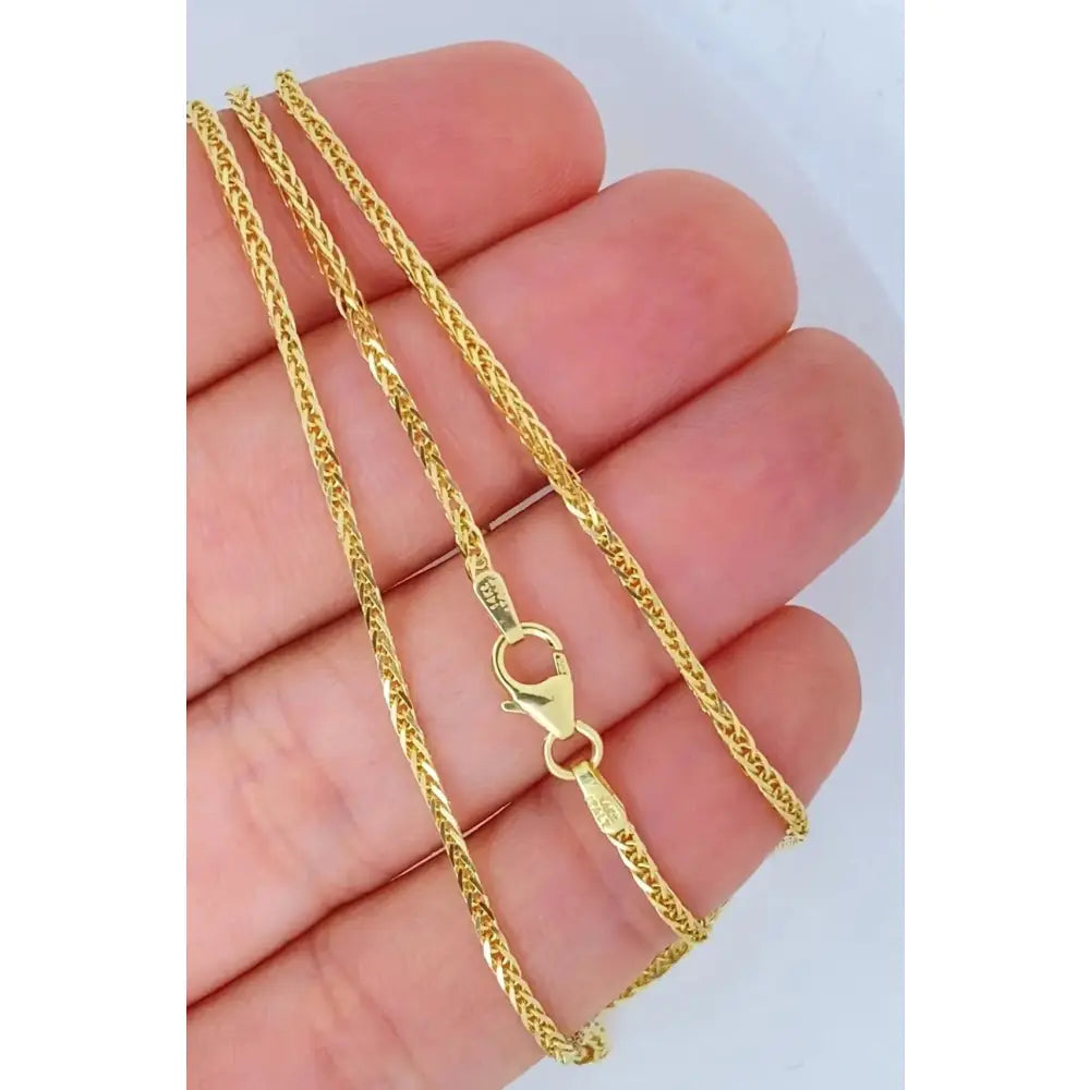 Solid 14K Gold Wheat Diamond Cut Sparkle Chain, 14Kt ITALIAN Highest Quality, Made in ITALY, Solid 14K Gold Wheat Chain, Ladies 14K Gold