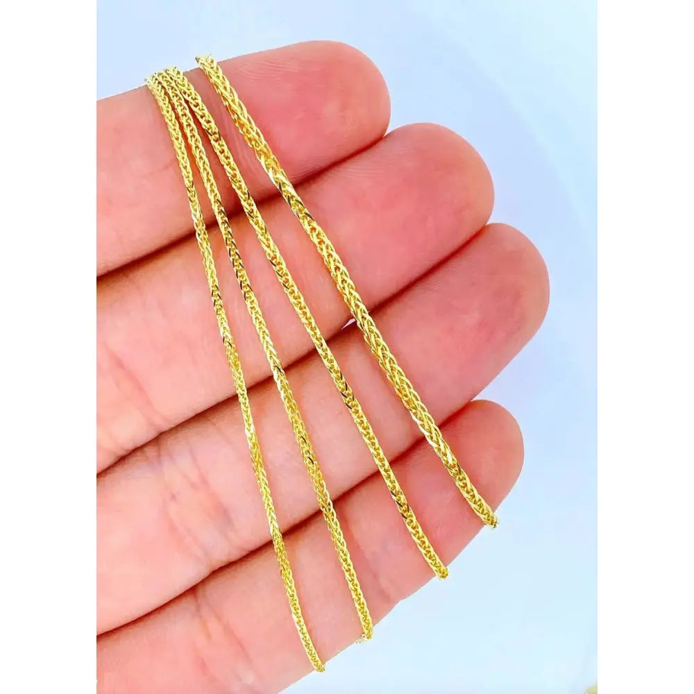 Solid 14K Gold Wheat Diamond Cut Sparkle Chain, 14Kt ITALIAN Highest Quality, Made in ITALY, Solid 14K Gold Wheat Chain, Ladies 14K Gold