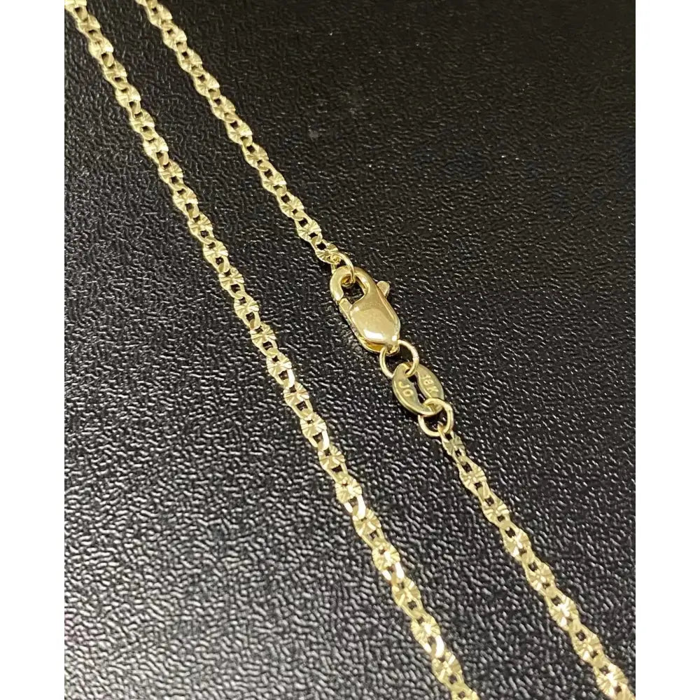 Solid 18K Gold Diamond Cut Chain Necklace, 1.75Mm