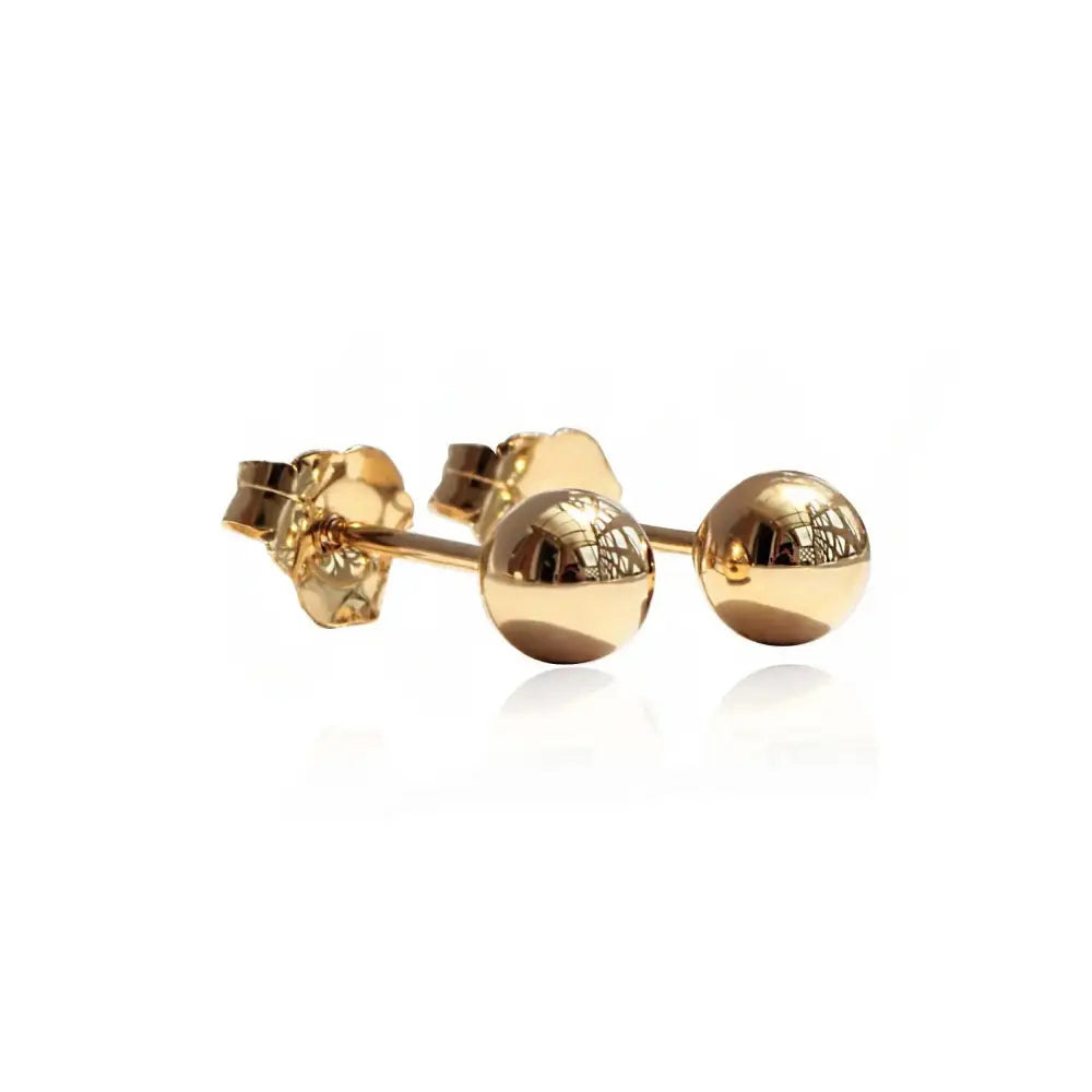 Solid Gold 14K Ball Post Studs Tiny Simple Sphere Earrings Men Women Kids Ear Decor round Bead Earlobe Piercing Minimalist Unisex Jewelry
