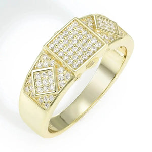 Sparkling 925 Sterling Silver Pave Square Signet Pinky Wedding Band - Perfect for Anniversaries & Everyday Elegance.