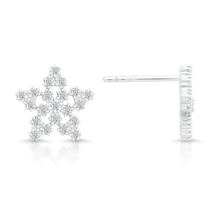 Sparkling CZ Star Stud Earrings in Premium Sterling Silver.
