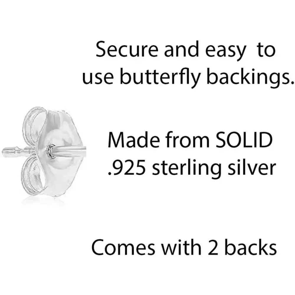 Sparkling CZ Starburst Front-Back Stud Earrings in Sterling Silver - 2-in-1 Elegance.