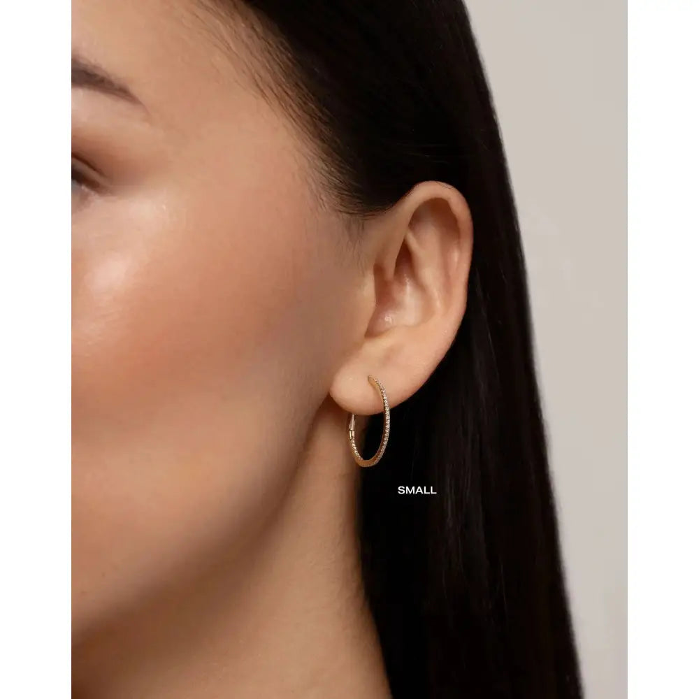 Sparkling Diamond Hoop Earrings.