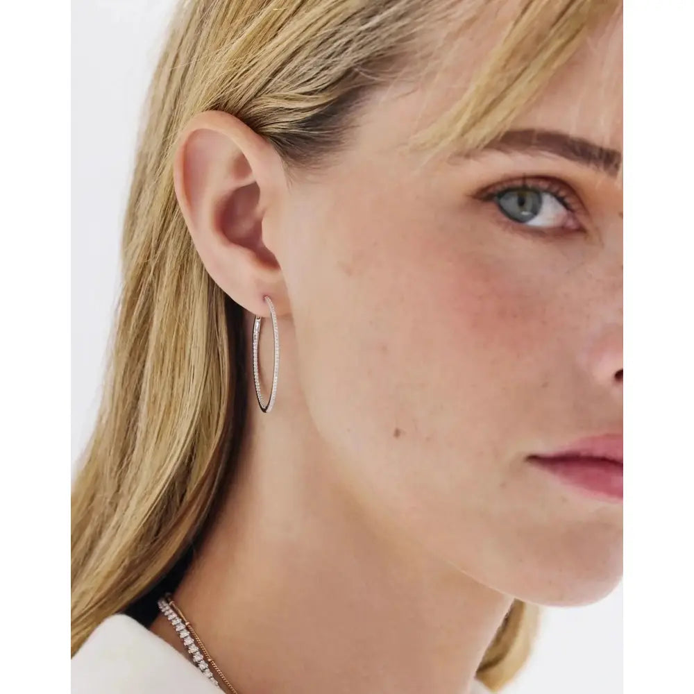 Sparkling Diamond Hoop Earrings.