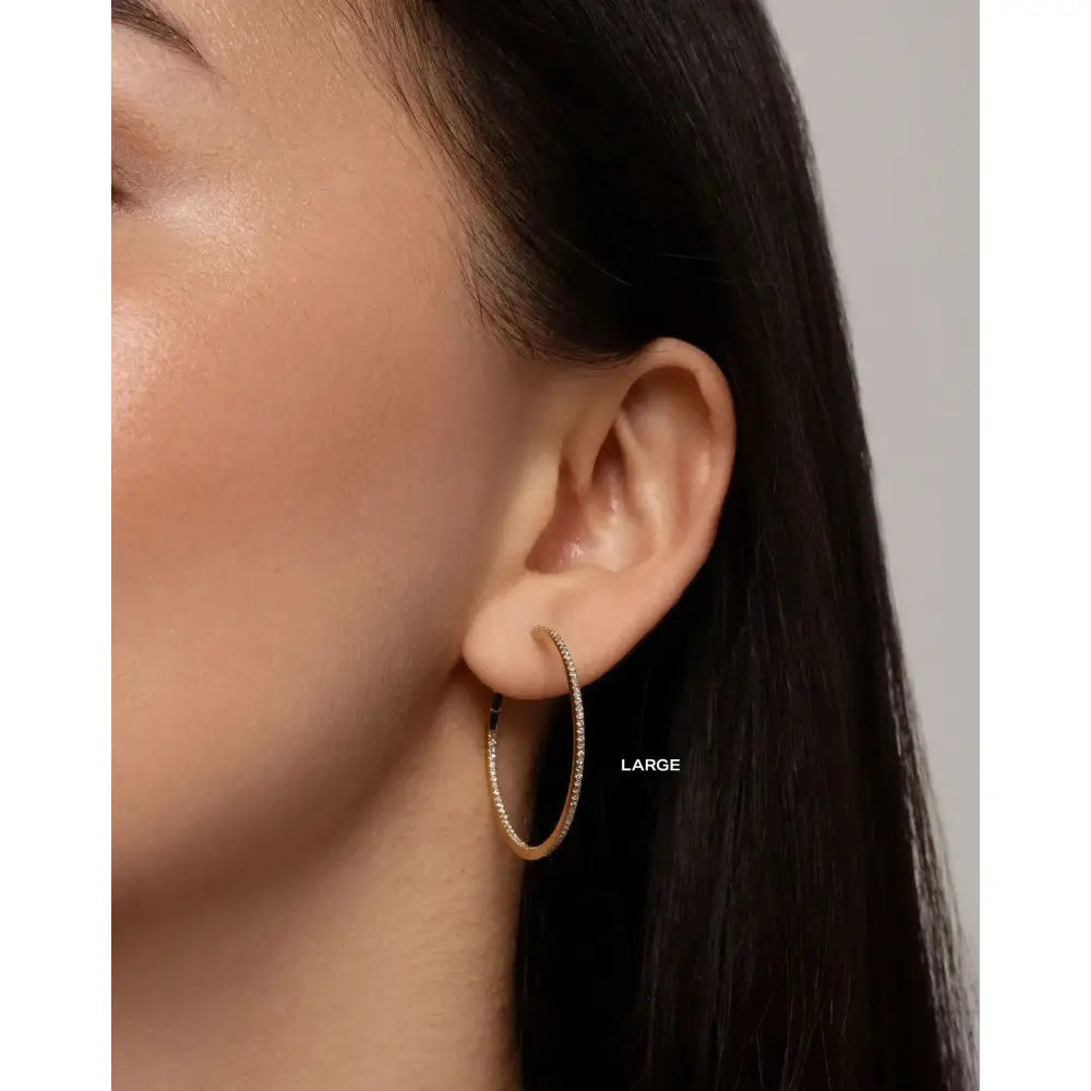 Sparkling Diamond Hoop Earrings.