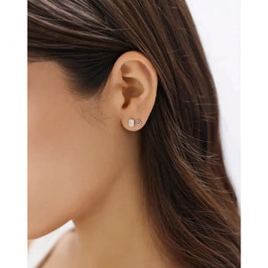 Sparkling Mini Letter Pavé Stud Earrings.