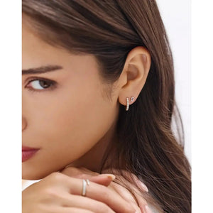 Sparkling Mini Letter Pavé Stud Earrings.