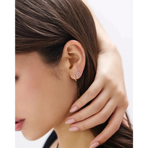 Sparkling Mini Letter Pavé Stud Earrings.