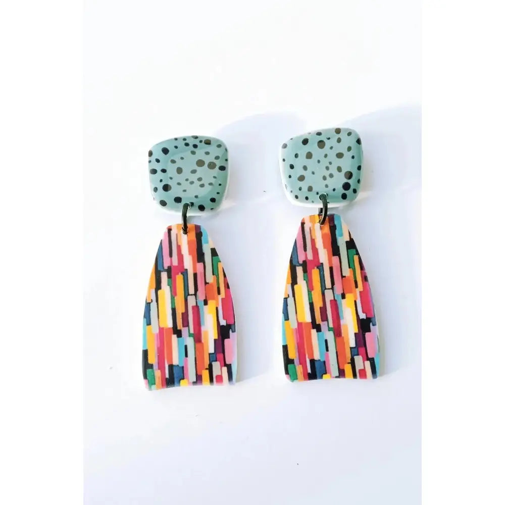 Statement Earrings by Mila Studio • Drop Earrings for Everyday • Birthday Gift for Her • Colourful Jewellery • Art Deco Dangle Earrings