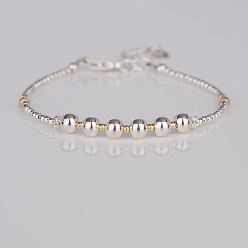 Sterling Silver 60th Birthday Bracelet – Elegant 6 Bead Milestone Jewelry Gift for Her.